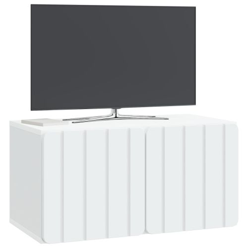 Стенно монтиран ТВ шкаф Бяло 59,5 x 31 x 30 см