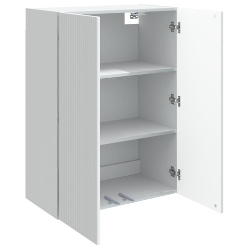 Стенно шкафче Бяло 66 x 34,5 x 90 см Инженерна дървесина