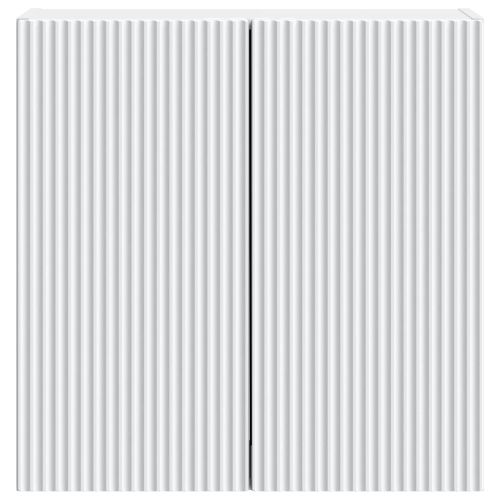 Стенно шкафче Бяло 59 x 31 x 60 см Инженерна дървесина