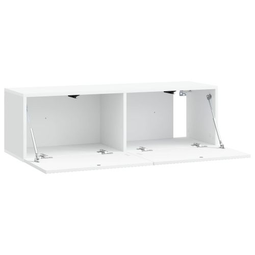 Стенно монтиран ТВ шкаф Монтиране на стена Бяло 98 x 31 x 30 см