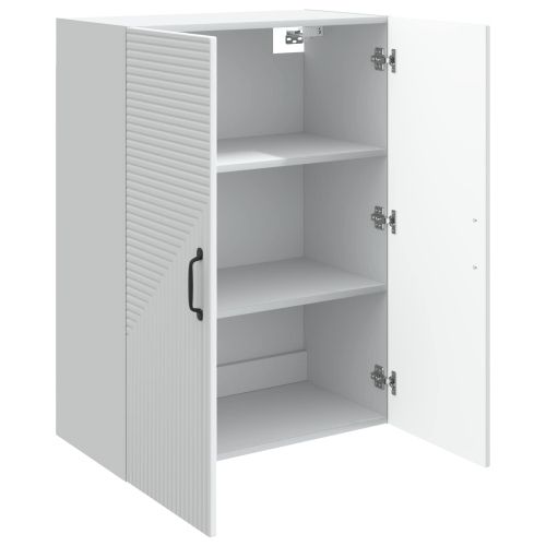 Стенно шкафче Бяло 66 x 34,5 x 90 см Инженерна дървесина