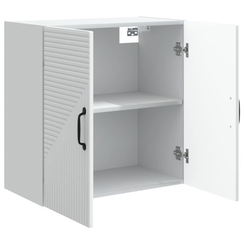 Стенно шкафче Бяло 59 x 31 x 60 см Инженерна дървесина