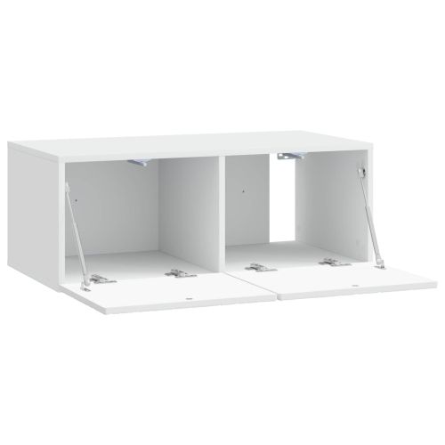 Стенно монтиран ТВ шкаф 98 x 41 x 30 см Бяло
