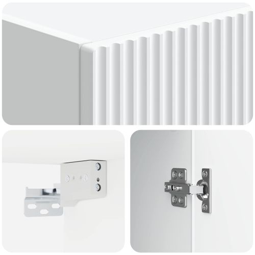 Стенно шкафче Бяло 33 x 34,5 x 90 см Инженерна дървесина