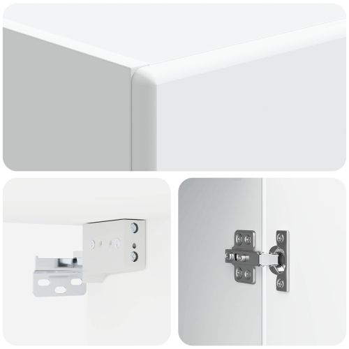 Стенно шкафче Бяло 33 x 34,5 x 90 см Инженерна дървесина