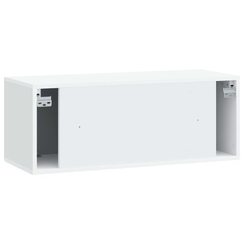 Стенно монтиран ТВ шкаф Бяло 78,5 x 31 x 30 см