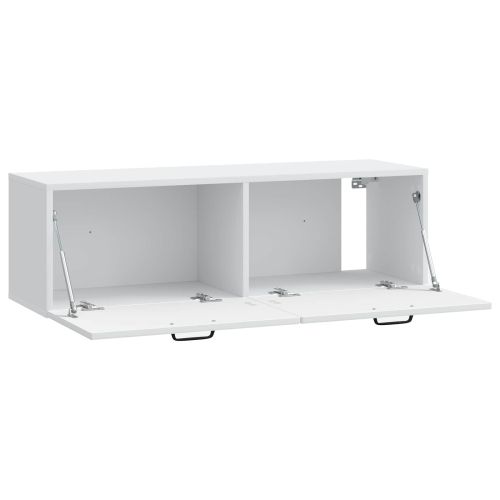 Стенно монтиран ТВ шкаф Монтиране на стена Бяло 98 x 31 x 30 см