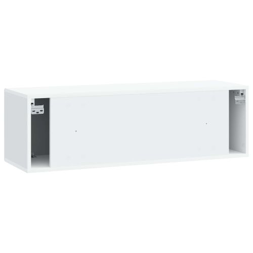 Стенно монтиран ТВ шкаф Монтиране на стена Бяло 98 x 31 x 30 см