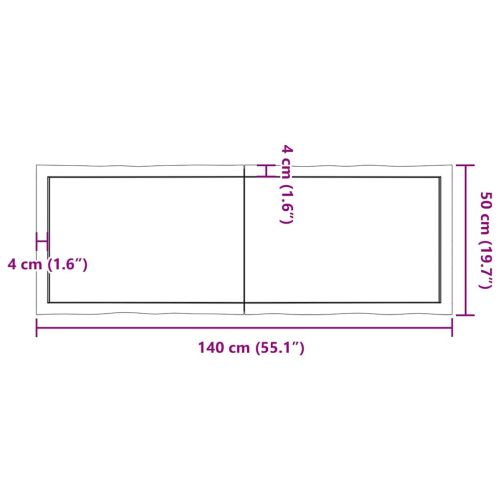 Плот за маса светлокафяв 140x50x(2-6) см обработен масивен дъб