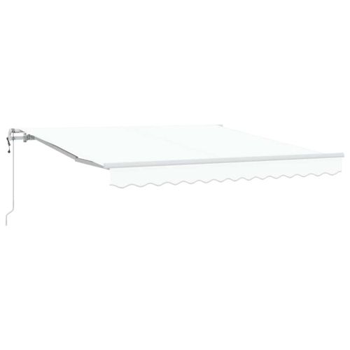 Прибираща се тента Бяло 350 x 250 cm Тъкан и алуминий