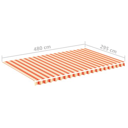 Резервно платнище за тенти, жълто и оранжево, 5x3 м