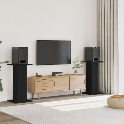 Стойки за тонколони 2 бр черни 30x30x80 см инженерно дърво