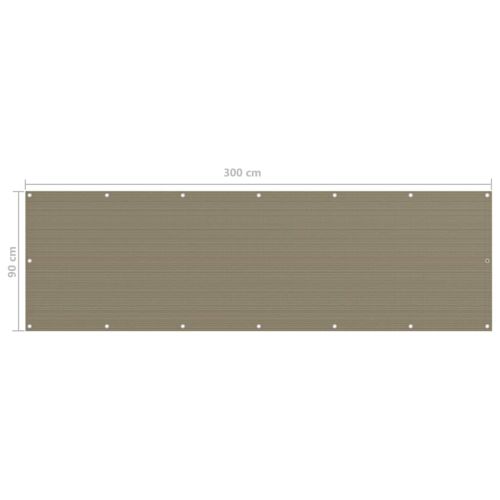 Балконски параван, таупе, 90x300 см, HDPE