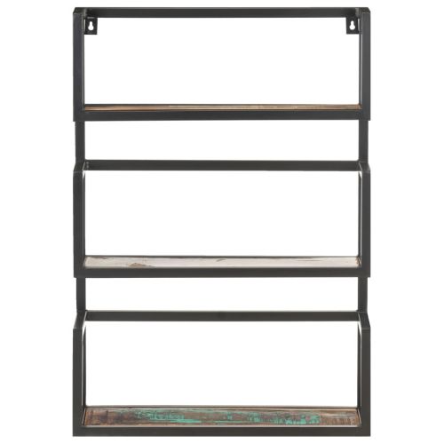 Рафт за стена, 60x20x85 см, регенерирано дърво масив