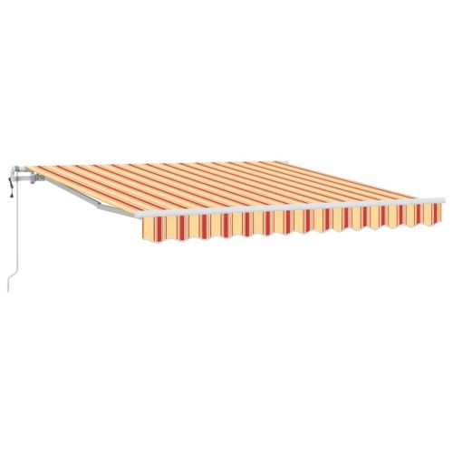 Прибираща се тента Жълт и оранжев 350 x 250 cm Тъкан и алуминий