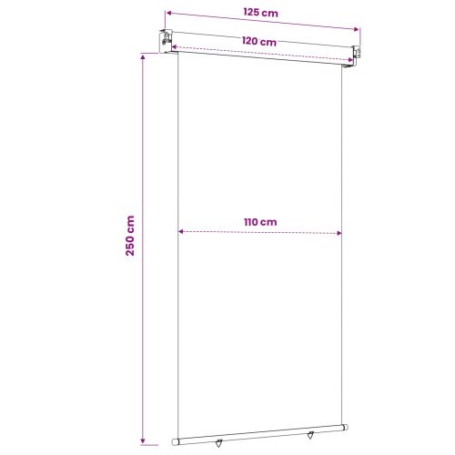 Навес за странична защита на балкон 117 x 250 см