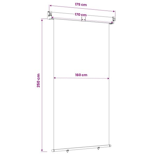 Навес за странична защита на балкон 170 x 250 cm