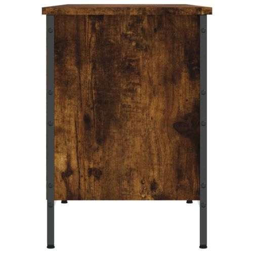 Шкаф за обувки, опушен дъб, 131x35x50 см, инженерно дърво