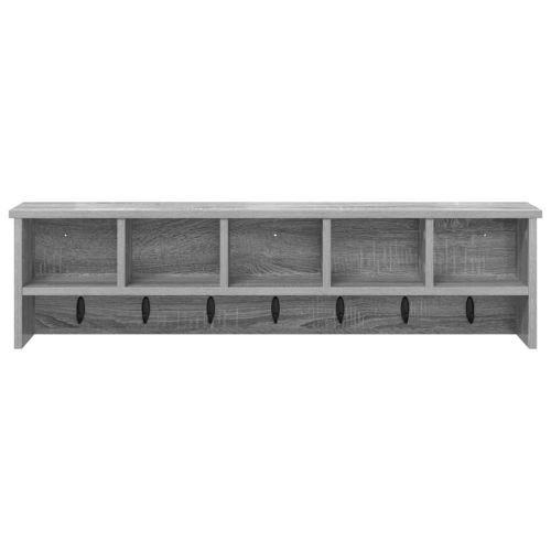 Стенен закачалка за палта с рафт Сив Сонома 100 x 16 x 26 см