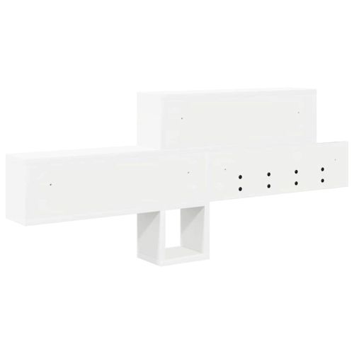 Стенен закачалка за палта с рафт Бяло 100 x 12 x 43,5 см