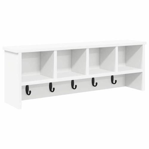 Стенен закачалка за палта Бяло 75 x 16 x 26 см Инженерно дърво