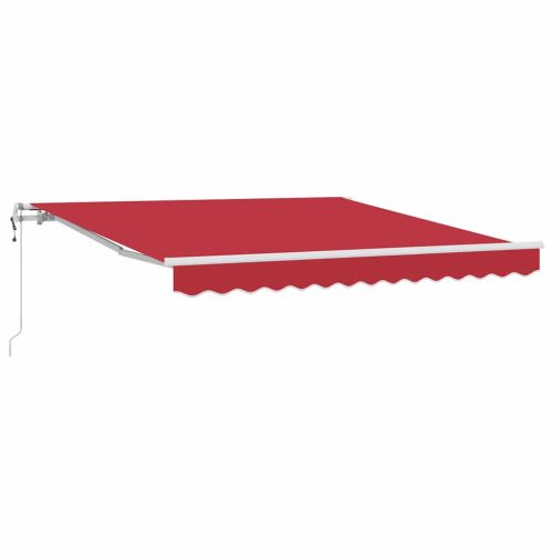 Прибираща се тента Червено 350 x 250 cm Тъкан и алуминий