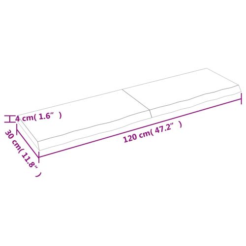 Плот за баня светлокафяв 120x30x(2-4) см обработено дърво масив
