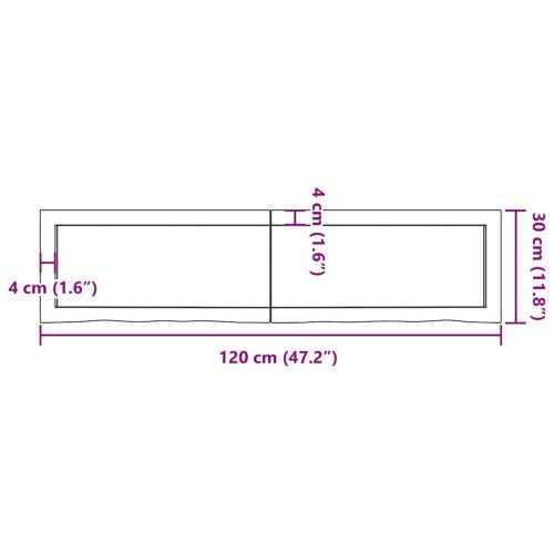 Плот за баня светлокафяв 120x30x(2-4) см обработено дърво масив