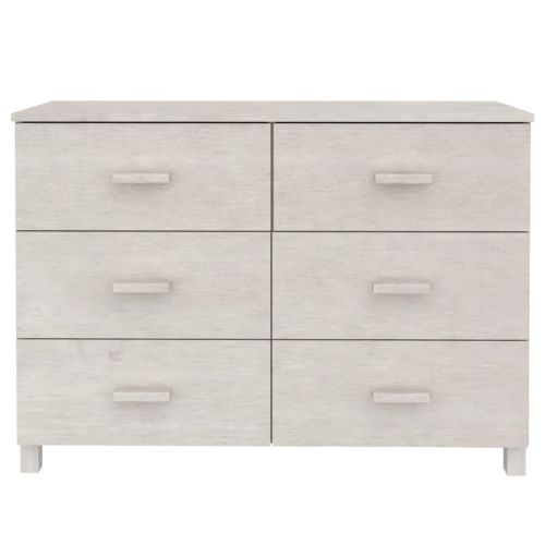 Сайдборд HAMAR, бял, 113x40x80 см, борово дърво масив