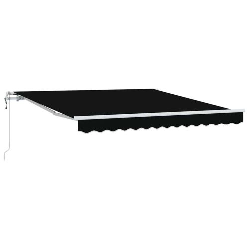Прибираща се тента Черно 350 x 250 cm Тъкан и алуминий