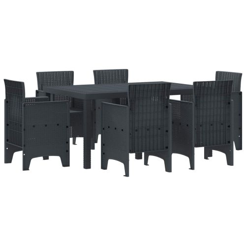 Комплект за хранене в градината 7 pcs Антрацит Ратан Polt