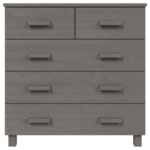 Сайдборд HAMAR светлосив 79x40x80 см борово дърво масив
