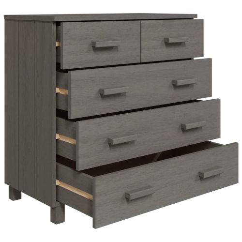 Сайдборд HAMAR светлосив 79x40x80 см борово дърво масив