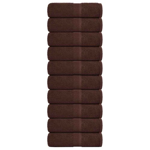 Кърпи за гости FROGN 10 бр. Кафяви 30x50 см 360 г/м²