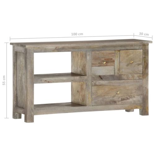 ТВ шкаф 100x30x55 см, масивно мангово дърво