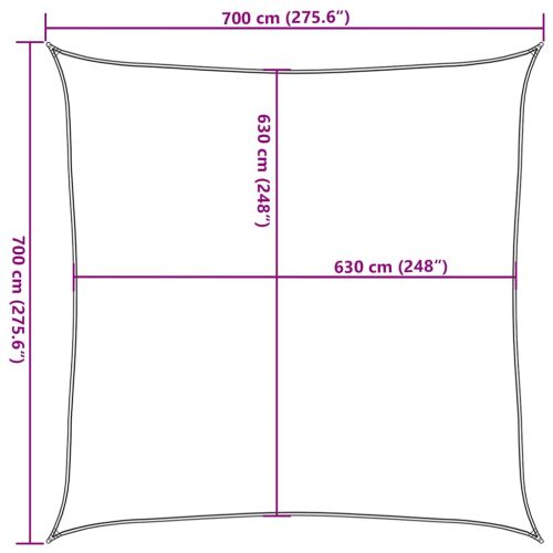 Сенник за платно 160 г/м² квадратен оранжев 7x7 м HDPE