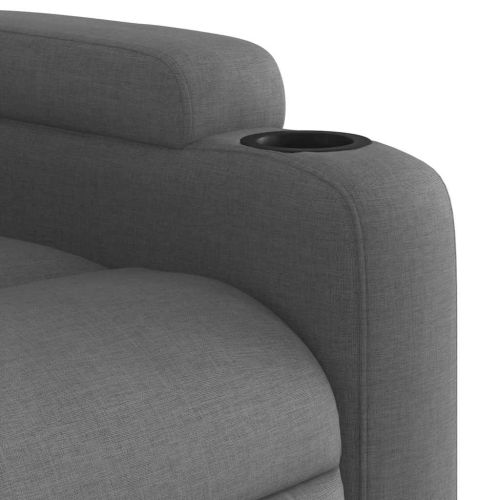 Масажен фотьойл с регулируема облегалка, тъмносив, плат
