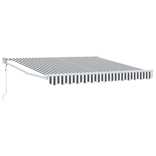Прибираща се тента, антрацит и бяло, 3x2,5 м, плат и алуминий