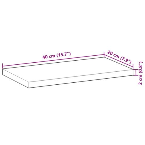Плаващ рафт 40x20x2 см, необработен масив, акация