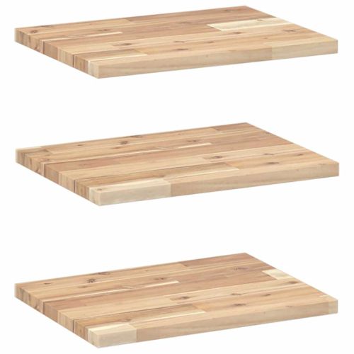 Плаващи рафтове, 3 бр., 40x30x2 см, необработена масивна акация