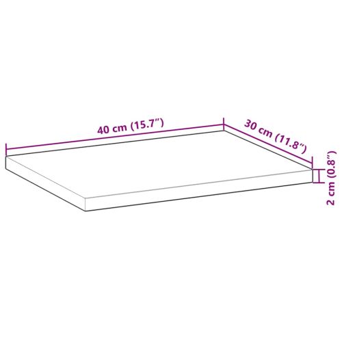 Плаващи рафтове, 4 бр., 40x30x2 см, необработена масивна акация