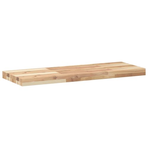 Плаващи рафтове, 3 бр., 100x30x4 см, необработена масивна дървесина, акация