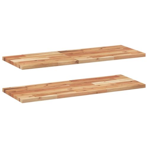Плаващи рафтове, 2 бр., 100x30x2 см, маслено обработени, масивна дървесина, акация
