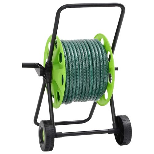 Зелена количка за маркуч с комплект фитинги за маркуч 0,5 50 м PVC