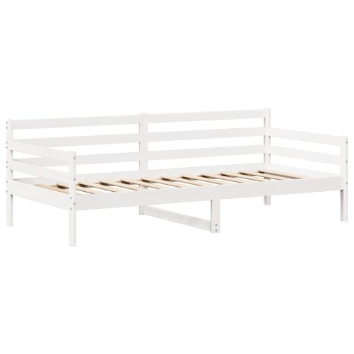 Комплект кушетка и пейка с покрив без матрак, бяло, 80x200 см