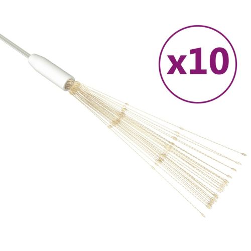 Външни коледни светещи фойерверки 10 бр топло бели 20см 1400LED