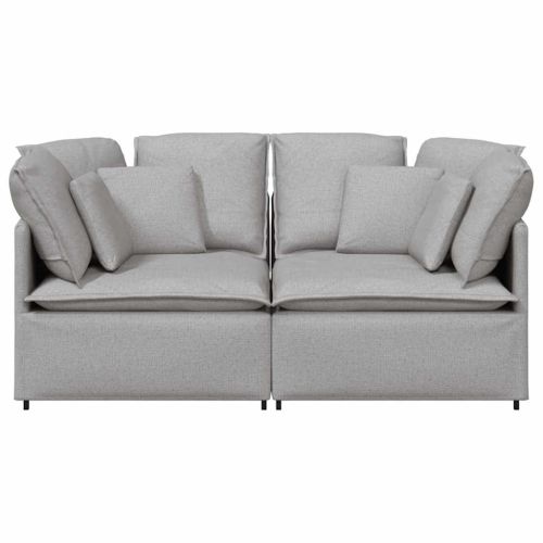 Модулен диван с възглавници, плат, облачно сив