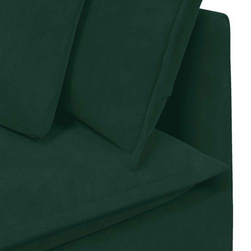 Модулен диван с възглавници, кадифен, тъмнозелен