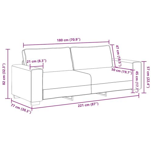 Комплект дивани от 2 части с възглавници, черен плат