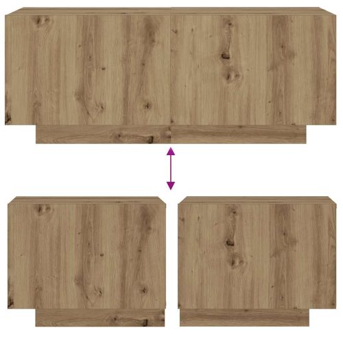 Нощно шкафче, занаятчийски дъб, 100x35x40 см, инженерно дърво